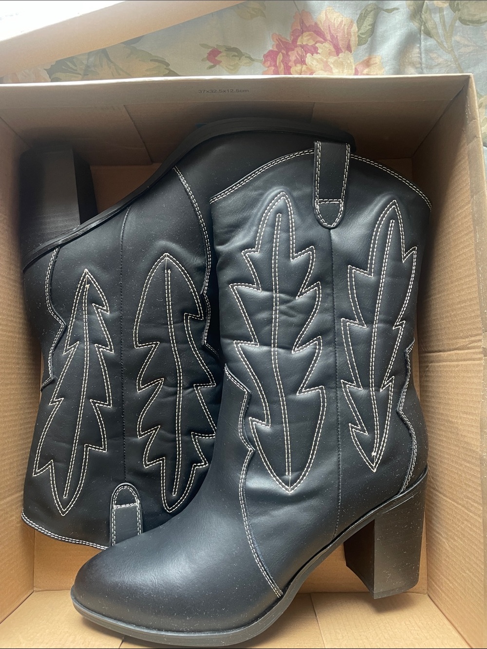 Cowboy boots vinyl  leather like
